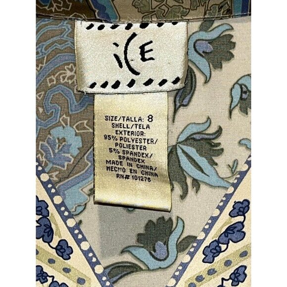 ICE Vintage Boho Paisley Print V-Neck Midi Dress Size 8 - Picture 8 of 8